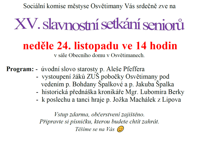 XV. slavnostní setkání seniorů